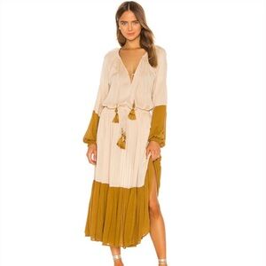 Free People Cream and Tan Maxi Dress